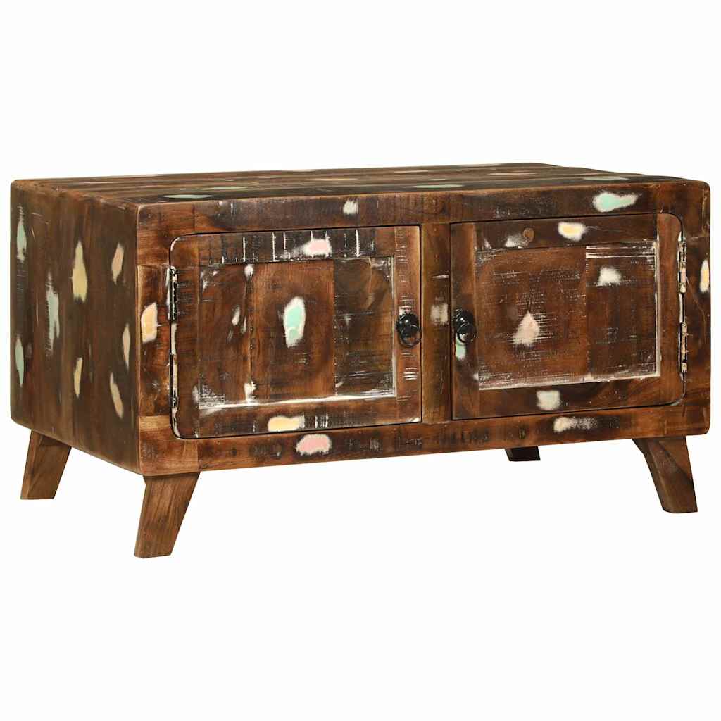 Multicolored Coffee Table Solid Upcycled Wood