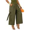 Wide Leg High Waist Pants for Women with Pocket and Belt Loose Fit Trousers Casual Straight Leg Design for Daily Wear