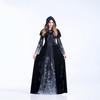 Halloween Grim Reaper Long Dress Costume for Women - Skeleton Vampire Role-Play