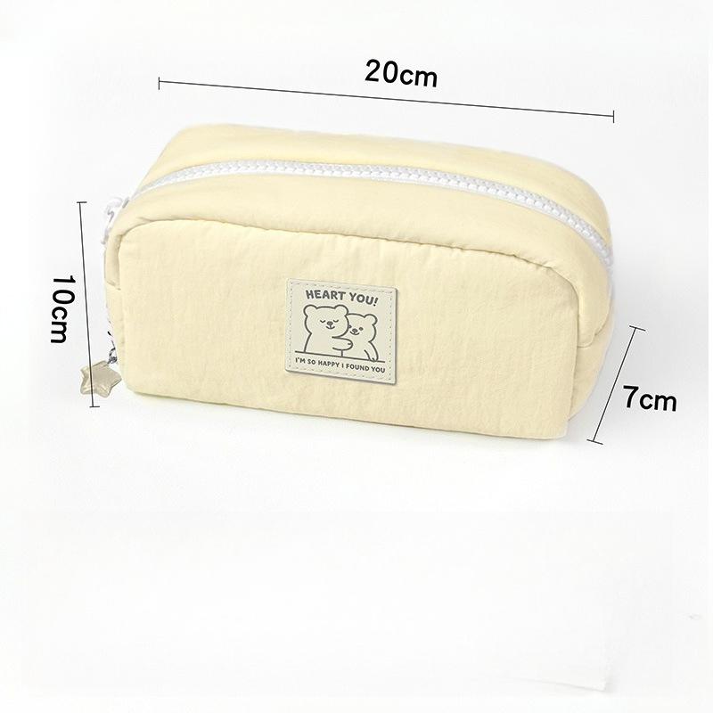 1PC Pencil Bag Storage Bag Pink Cat Solid Color Student Large Capacity Stationery Box Study School Supplies Student Supplies