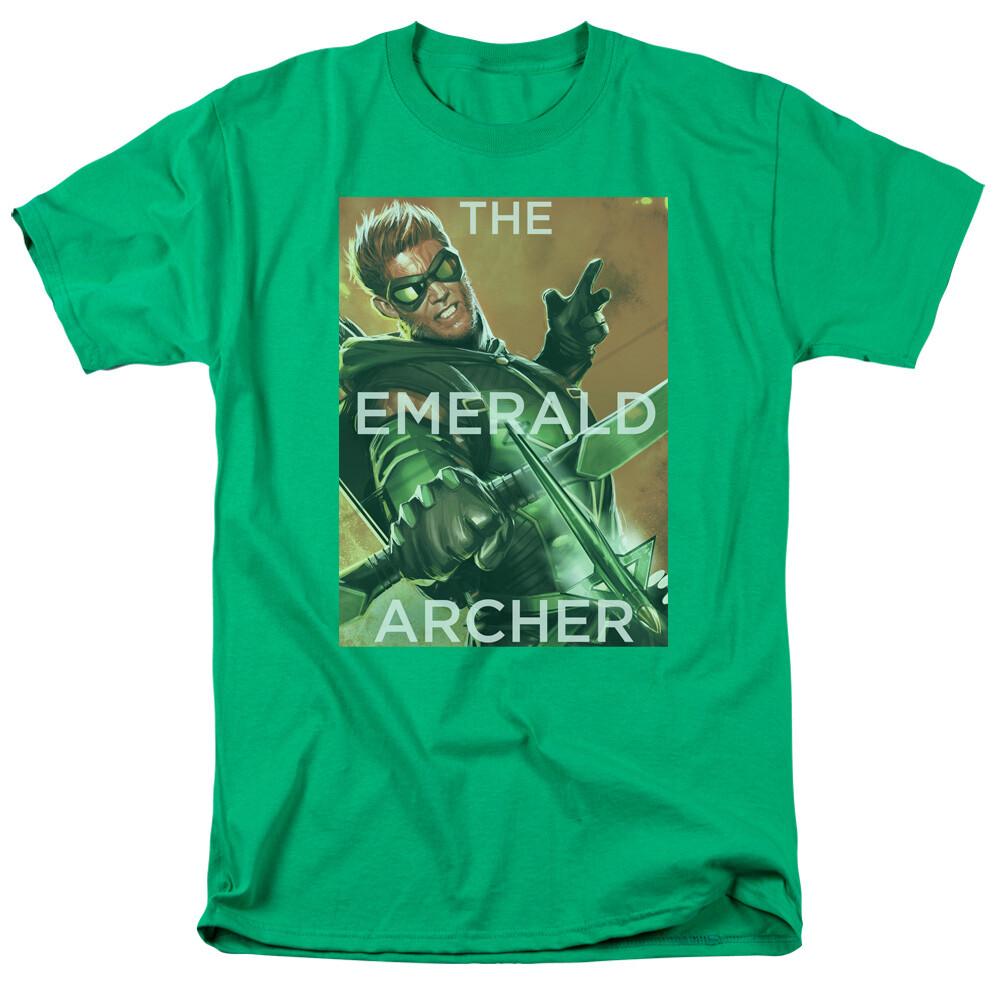 Green Arrow Trigger T Shirt Mens Licensed Archer DC Comic Tee Kelly Green L