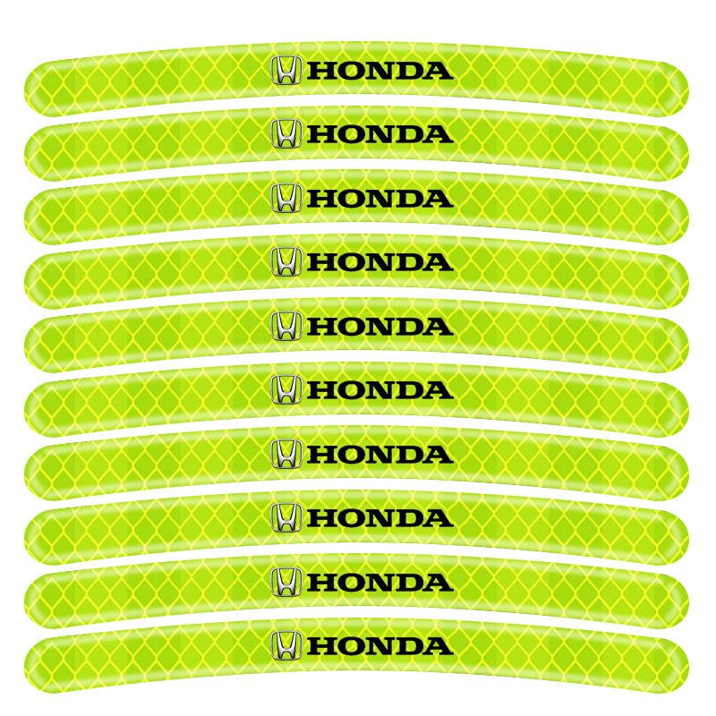 Auto Radnabe Reflektierende Aufkleber Reifen Felge Leuchtendes Zubehör Für Honda Fit Mugen Insight Type S R VTEC DOHC Modulo Vezel Legend RR Si
