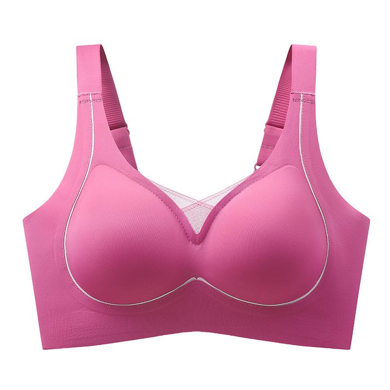 Seamless Lingerie Women's Gathering Thin Bra Adjustable Accessory Breast Anti Sagging Sports Sleep Bra