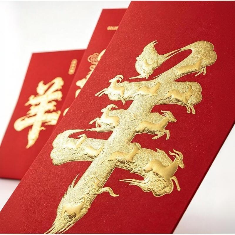 8Pcs Chinese Spring Festival 2027 Goat Year Red Envelopes Money Pockets Wedding Party Favors Hongbao