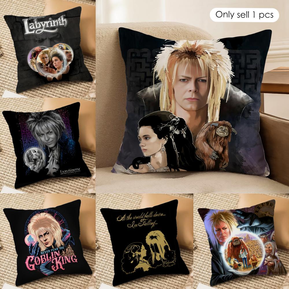 Fantasy Film LLabyrinth Cushion Cover Silky Short Plush Invisible Zipper Dustproof Sofa Pillow Case for Home Decor