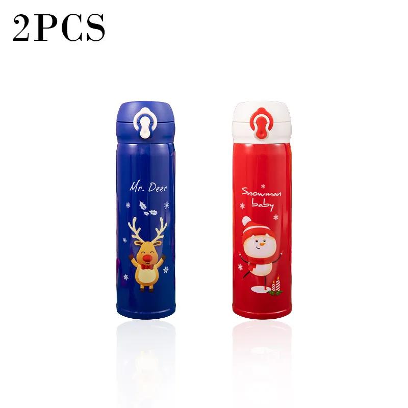 500ml Christmas Thermos Cup Stainless Steel Vacuum Water Bottle with Lid Elk Santa Thermos Cup Christmas Gift Christmas