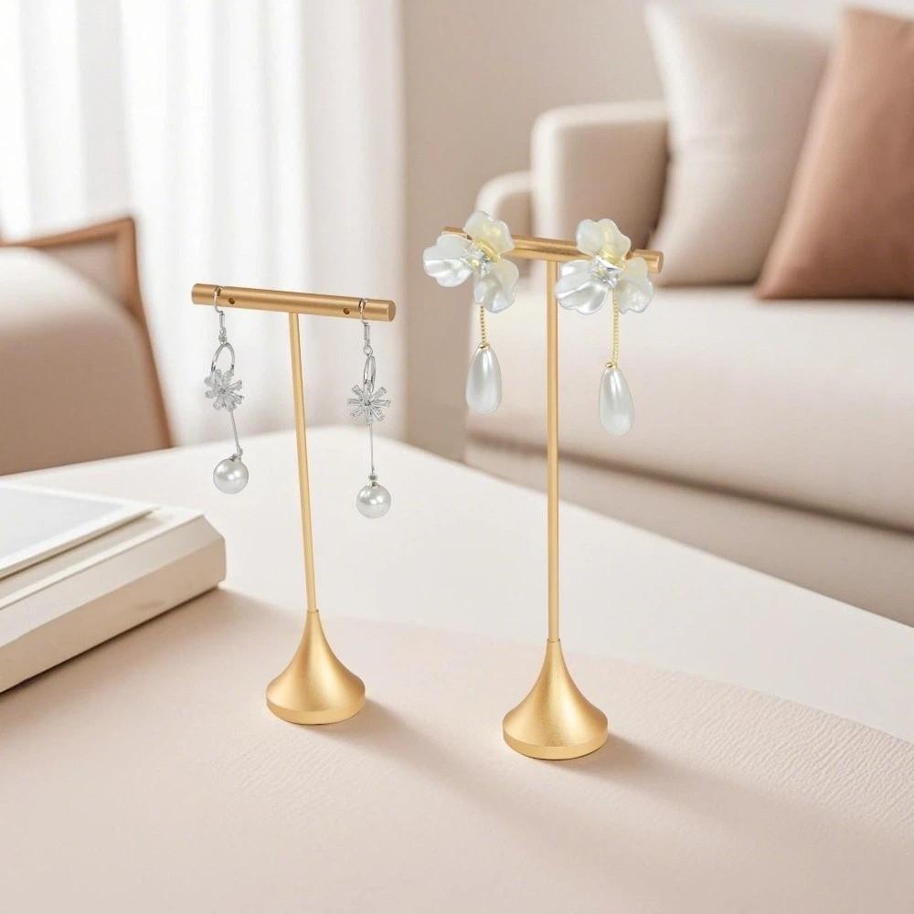 Aluminum Zinc Zinc Alloy T-Shape Earring Display Stand Dangle Jewelry Ring Organizer  Jewelry Storage