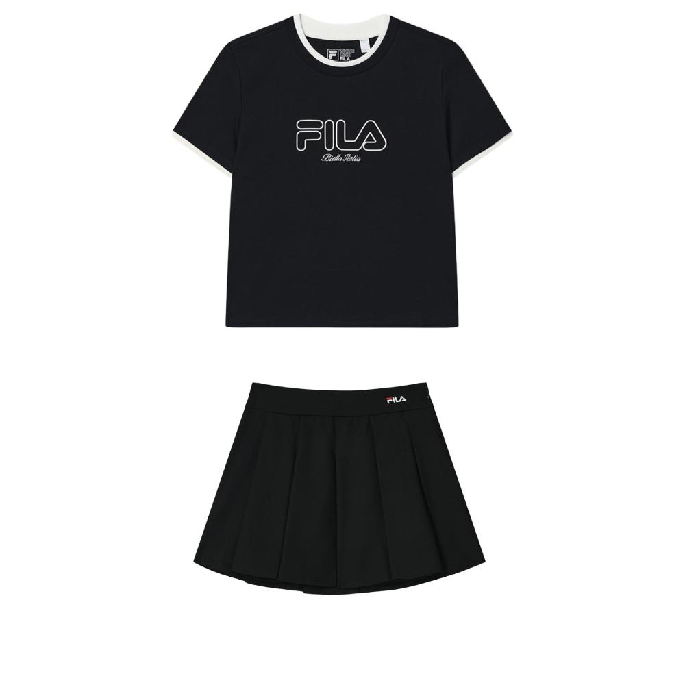 

New FILA Two Piece Skirt Sets Women s F11W539107F+A51W523301F M