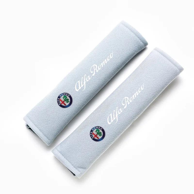 Car Stickers For Alfa Romeo 2Pcs Car Styling Seat Belt Cover Seatbelt Shoulder Strap Protector Pads for Alfa Romeo Sportiva 147