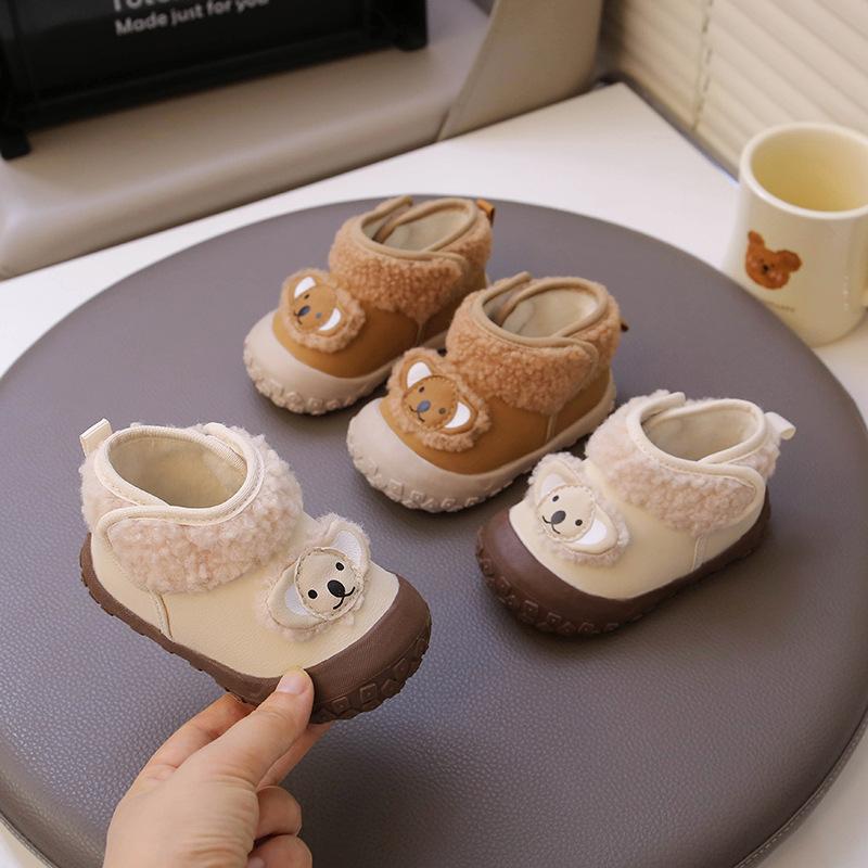 One-year-old baby snow boots winter baby cotton shoes soft-soled toddler shoes 3-6-12 month infant velvet warm shoes