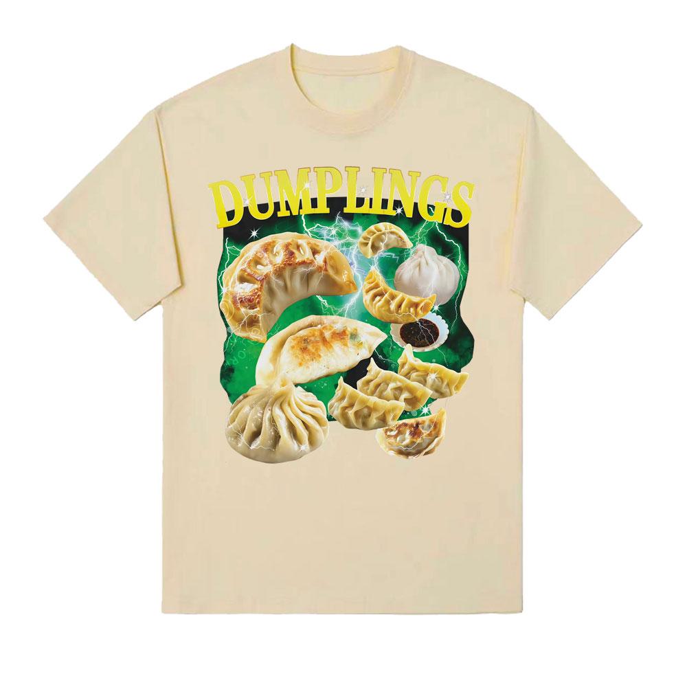 Funny Food Dumpling Crab Rangoon Meme T Shirt Men Women Fashion 90s Vintage Homage T-shirts Casual Crewneck Short Sleeve T-shirt