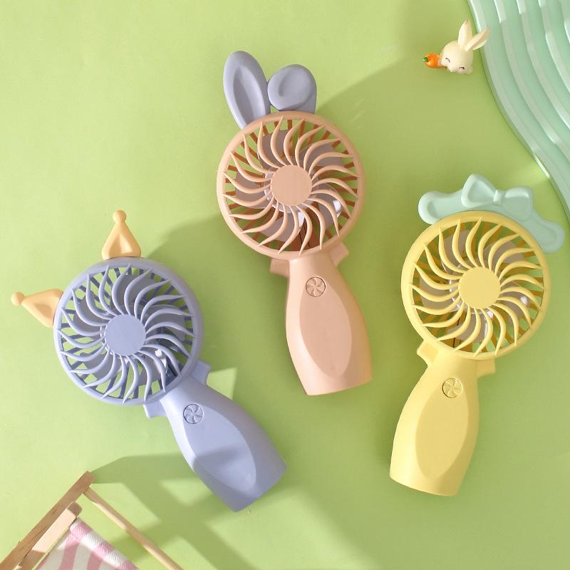 Portable Rechargeable Mini Fan with Three Speeds - Cartoon Design for Kids