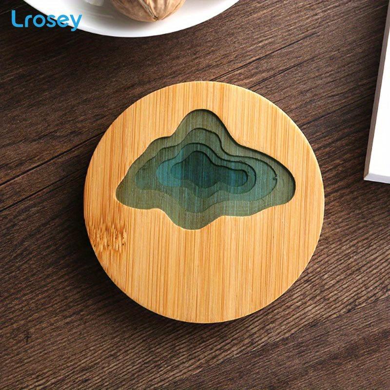 Kunst Brikke Bordbrikke Fersk Tre Koppholder Bordmatte Underlag Sklisikker Varmeisolering Koppmatte Kjøkkentilbehør Kaffekoppbrikke
