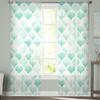 Watercolor Morocco Green Modern Art Window Tulle Curtains For Living Room Kitchen Modern Window Treatments Voile Curtains