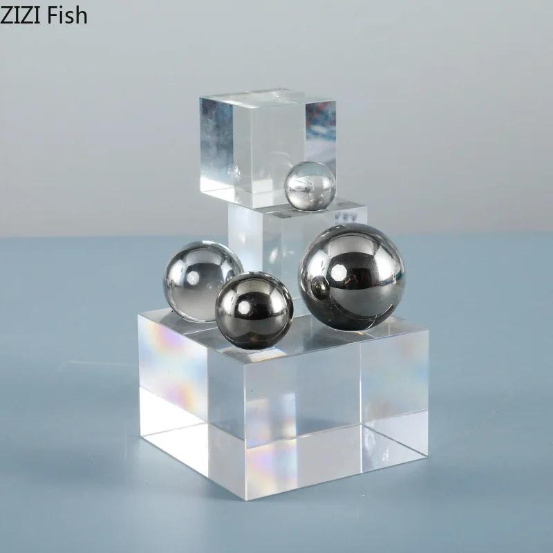 Farbige Kristallleiter Silberkugel Dekorative Ornamente Schreibtischdekoration Kristall Geometrische Blockstatue Raumästhetik Dekor