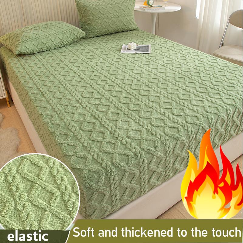 2025 New Warm and Soft Bed Sheet,Thickened Winter Protective Cover with Flannel, Furry Mattress Cover, Mattress Protective Cover