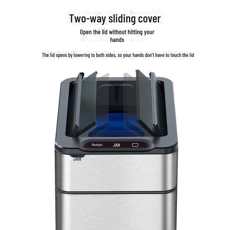 Jieanhui Smart Induction Trash Can with Lid for Bathroom, Kitchen, and Living Room - Automatic Packaging
