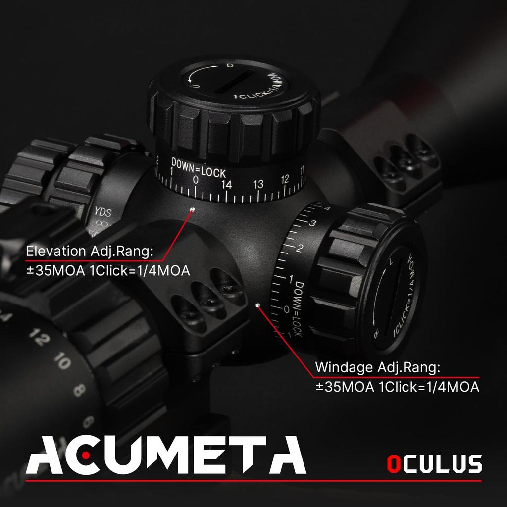 ACUMETA Oculus 6-24X50 FFP Riflescope, 30mm Tube Hunting Riflescope with 20mm Rail Scope Rings
