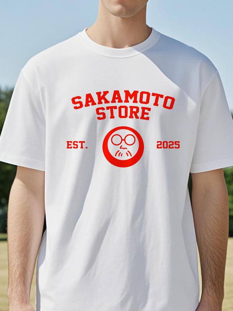 Sakamoto Store EST letter Tshirts Cartoon Manga Sakamoto Days Printing Tshirt casual Short Sleeve Men women Streetwear tees