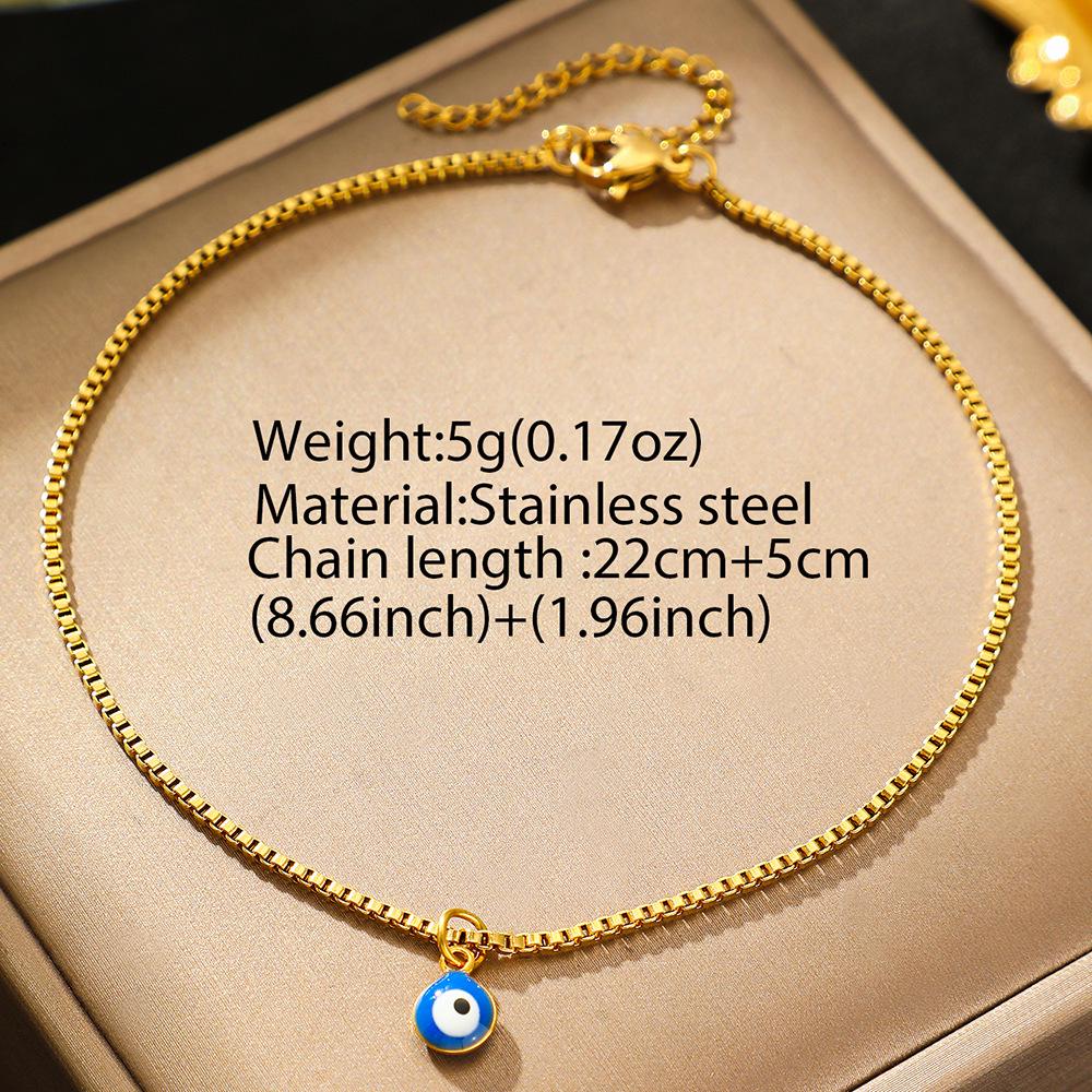 Bohemian Evil Eye Pendant Anklet - European & American Beach Style Summer Foot Jewelry