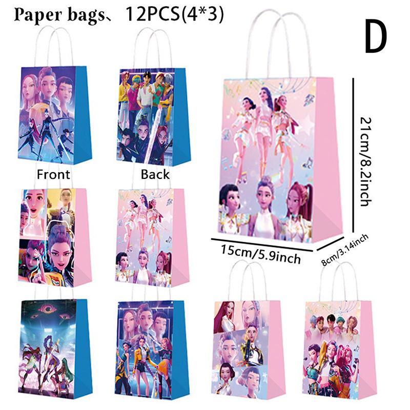 Dämonenjäger Geschenktüten Geburtstagsdekoration Kpop Anime Party Süßigkeitstüten Geschenke für Gäste Kinder Babyparty Partyzubehör