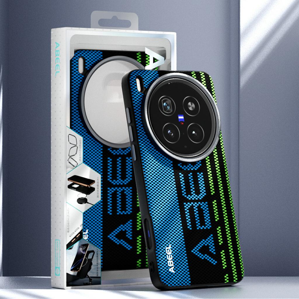 ABEEL Pro vivo X200 Ultra 5G Pouzdro Kompatibilní s MagSafe Potištěné PC TPU Hliníková slitina Kožený kryt na telefon