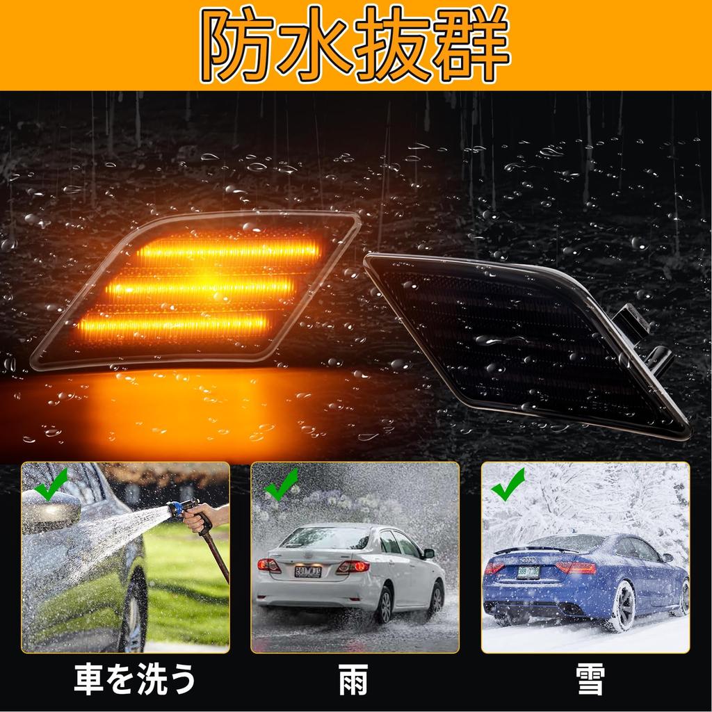 POPMOTORZW204 Side Turn Signal Flashing LED Side Marker C300C350C63AMG Turn Signal Genuine Replacement Accessories High Brightness Set of 2 Smoke