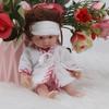 6'' Reborns Doll Mini Newborn Girl Doll Full Body Soft Silicone Life Like Doll with Brown Hair Realistic Doll Baby Toy