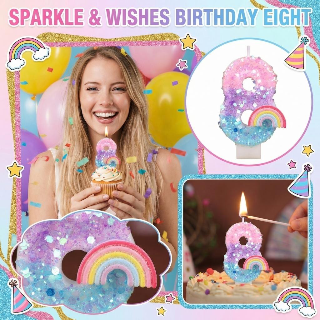 Fashion Cartoon Creative Birthday Candles Party Digital Candles