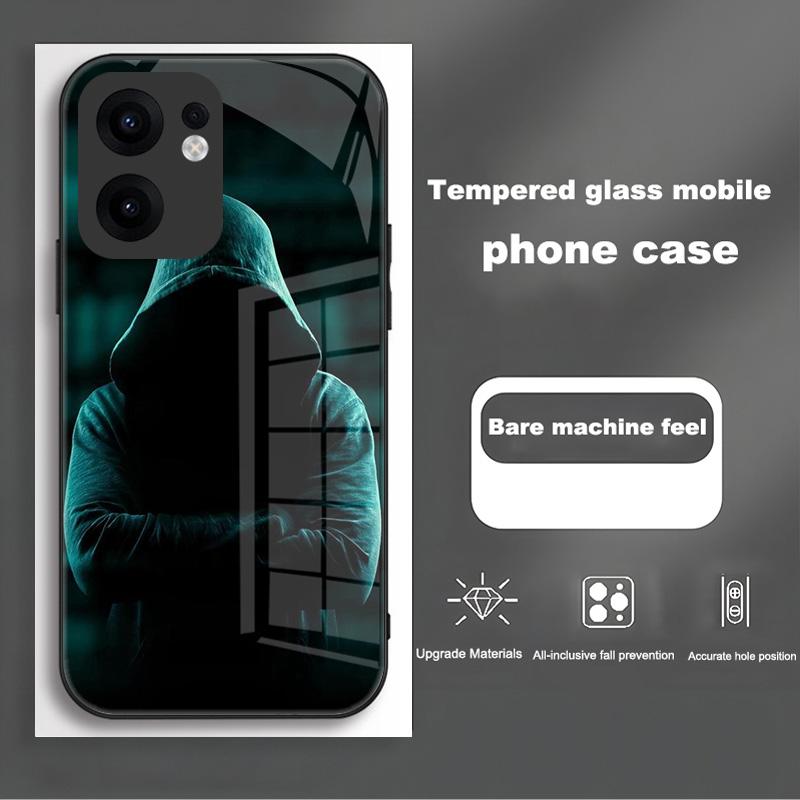 For Oppo Reno 13 12 Pro Case Cover Tempered Glass Phone Case Hard Fundas Coque For Oppo Reno13 Reno12 F Pro Protective Shell