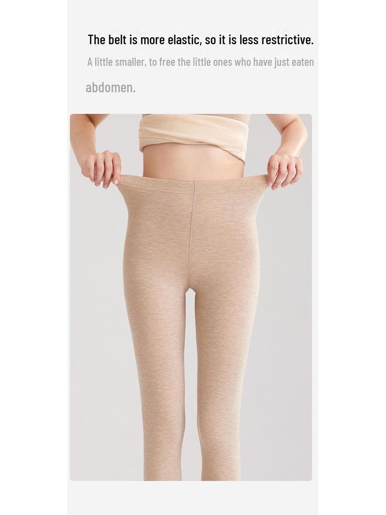 Pantaloni Termici de Cașmir Mătase Catifea cu Talie Înaltă pentru Femei - Articole de Fund Calde pentru Abdomen pentru Toamnă/Iarnă