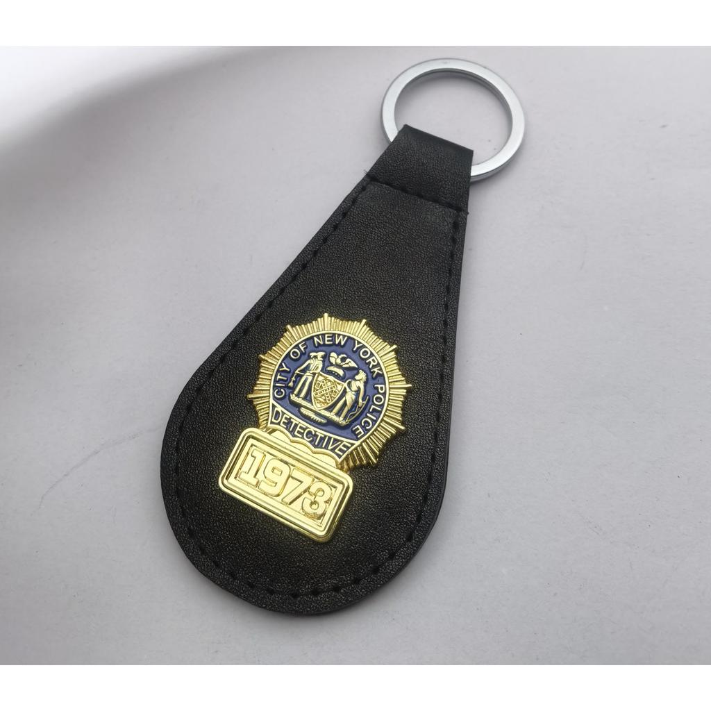 USA New York NYPD FBI FBI Metall Läder Kohud Nyckelring