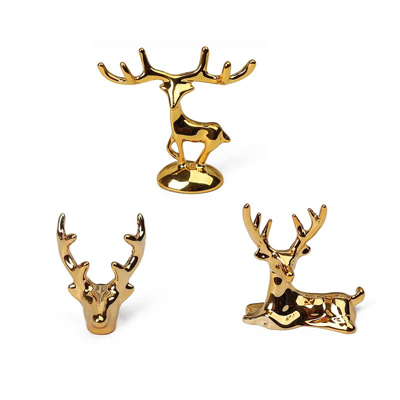 Socha losa severského vánočního soba umělecká figurka vintage zlaté řemeslo domácí ozdoba stolní dekorace dárek