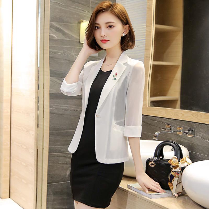 Small Suit Jacket Women's Spring and Summer All-match Solid Color Fashion Temperament Outer Wear Suit Short Tops Sunscreen Shirt