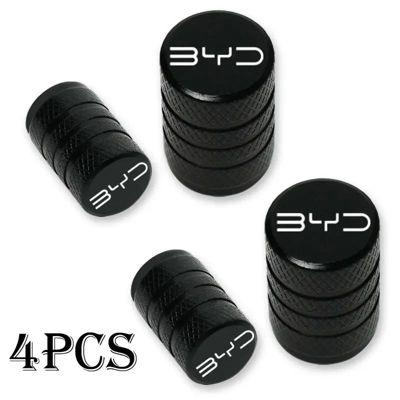 For BYD ATTO 3 Song Plus Tang Han TAN Seal Dolphin Mini Seagull Shark King Car Wheel Tire Air Valve Caps Stem Cover With Brand