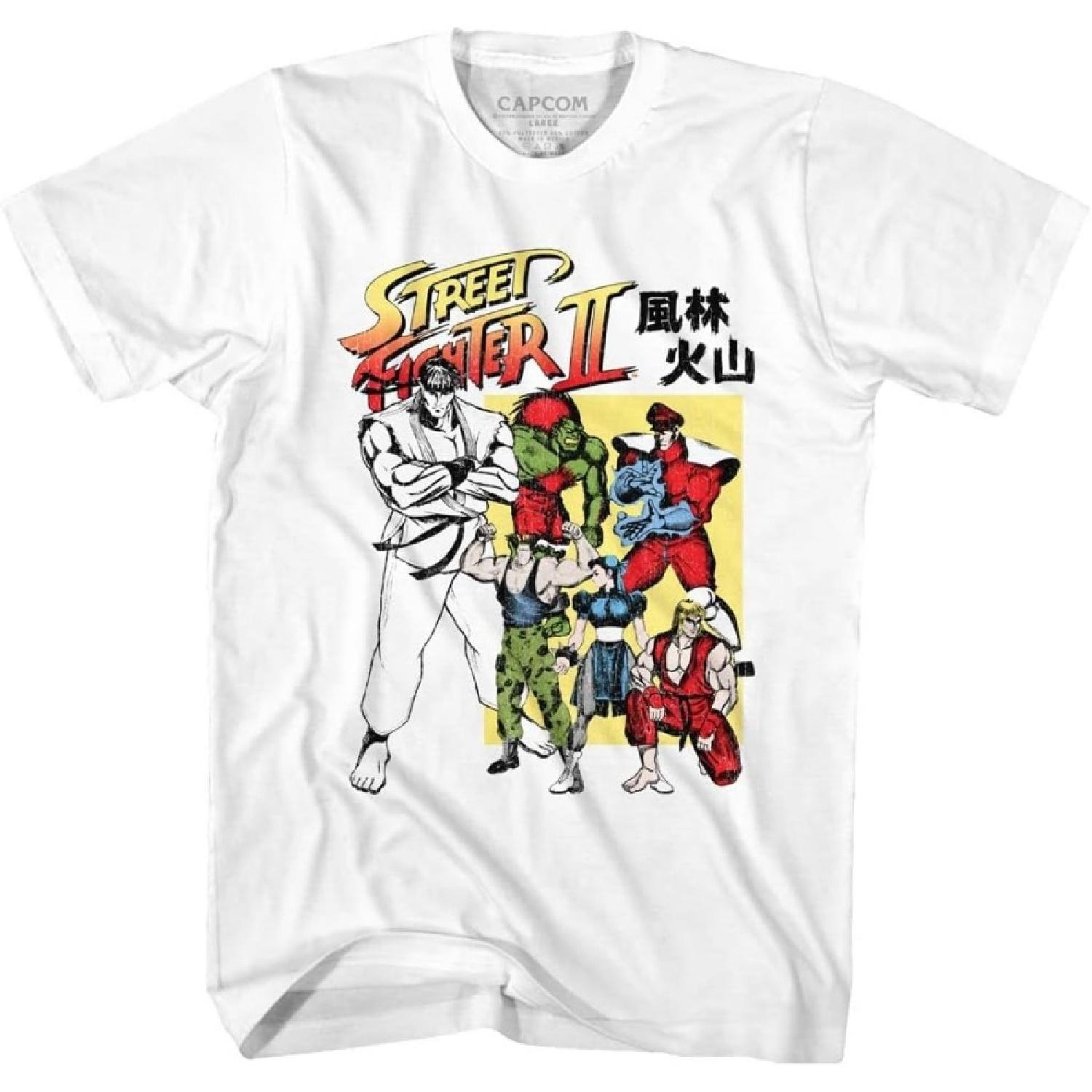 Street Fighter II Japanese Characters White T-Shirt S