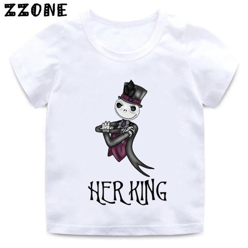 Halloween Town Pumpkin King Jack Skellington Print Kids T-Shirts Funny Girls Clothes Baby Boys T shirt Summer Children Tops