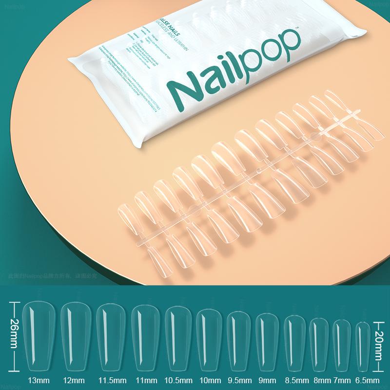 Nailpop Transparent Fake Nail Acrylic Tips Press On Nails Coffin Traceless and Ultrathin False Nails Accessories Tools 120pcs