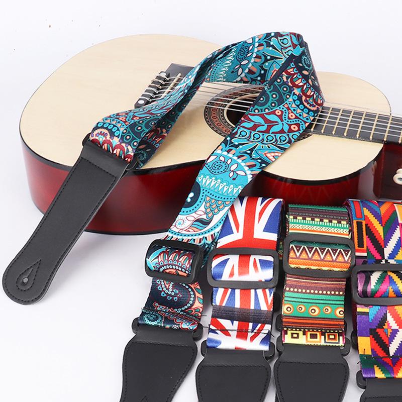 Ethnic Style Colorful Polyester Guitar Strap for Classical & Electric Guitars