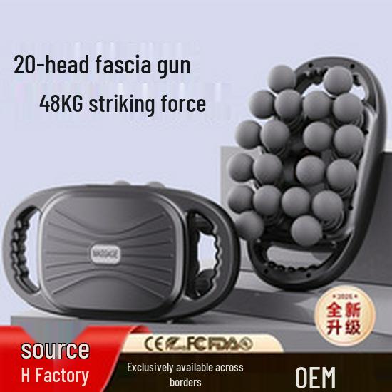 Professional Multi-head Fascia Gun for Intense Muscle Relaxation - Six Heads for Waist and Back Relief
