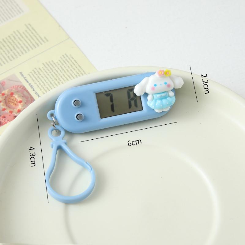 Hello Kitty Electronic Clock Keychain Mini Electronic Student Elliptical Watch Digital Time Display Led Clock For Bag Backpack