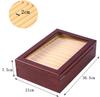 ybaymy Wooden Fountain Pen Case with 2 Drawers and Glass Luxury Pen Storage Case for Fountain Pen Collections 23-Piece Window,