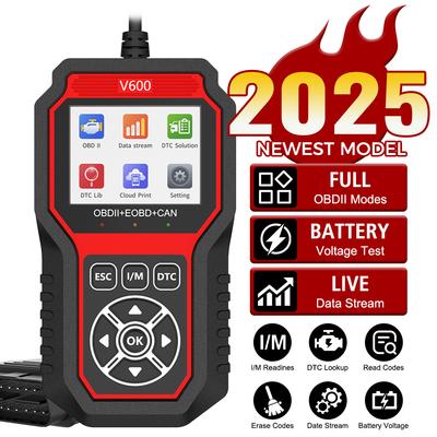 Professionelles DTC-Lookup-Fehlercode-Autodiagnosetool OBD2-Scanner Batteriespannungserkennung Farbdisplay 2,8 Zoll Diagnose-Sauerstoffsensortest