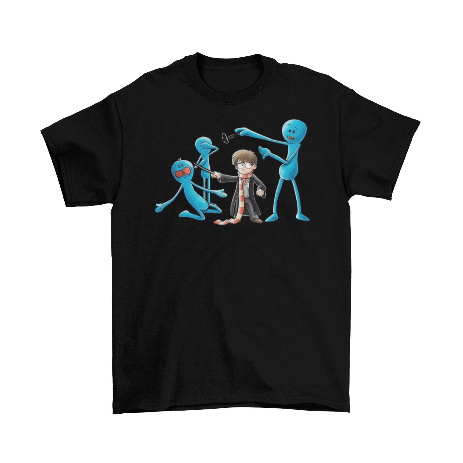 Mr. Meeseeks Harry Potter T-shirt Funny Cotton TV Wand Magic New L