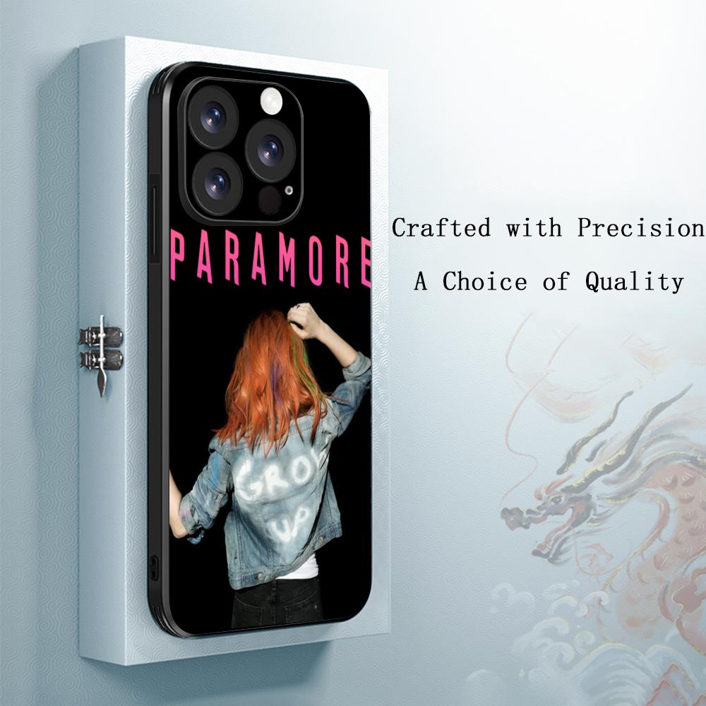 Cool Paramore band pattern design Phone Case For iPhone 17 16 16e 15 14 13 12 Plus Mini Pro Max Soft black Shockproof Cover