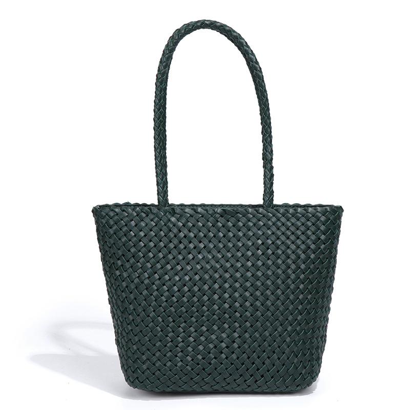 Neuer Gemüsekorb, Damenhandtasche aus echtem Leder, Schulter-Tragetasche, handgeflochtene Tasche, tragbare personalisierte trendige Achseltasche.