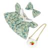 Girl Doll Clothes Accessories with Shoes Bow Bag for 20cm Dolls Floral Print Cute Girl Doll Clothing