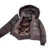 European and American style short hooded fur collar cotton-padded clothes for women's winter plush thickened warm jacket removable sleeve cotton-pa