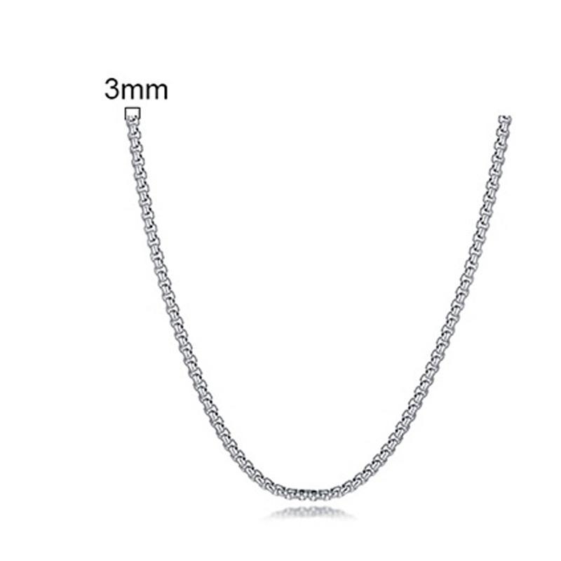Men's Round Box Chain, Stainless Steel Chain Collar, Jewelry Gift Suitable for Both Men and Women