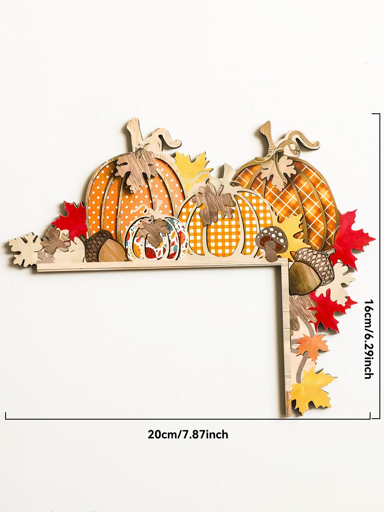 

Autumn Pumpkin Door Topper Decor, Colorful Wooden Pumpkins & Leaves Design, Harvest Festival Bedroom Living Room Home Decoration